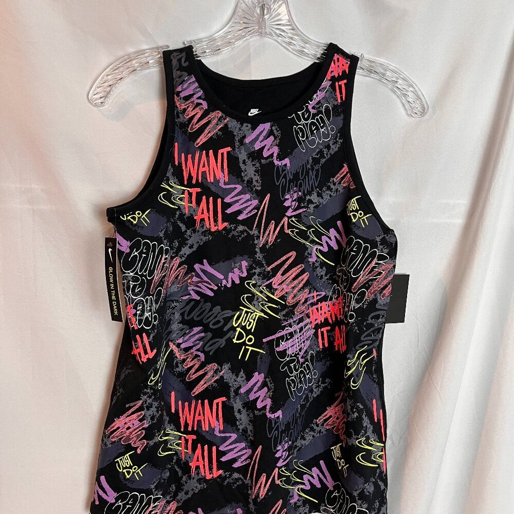 Women's Black/multi color Sleeveless Tank Top Size L, NWT